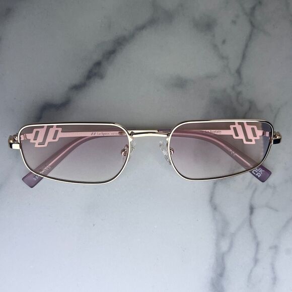 LeSpec METAGALACTIC Sunglasses Metal Gold Frame Lilac Lenses 55-20-145 Unisex - Picture 5 of 12